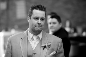 Calgary wedding Photographer | Groom seeing bride first time tears