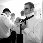Banff Wedding Photographer | The Rimrock Hotel | Groomsmen getting ready in bathroom
