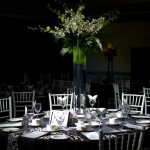 Banff Wedding Photographer | The Rimrock Hotel | Reception, white chairs, butterflies, tall centre pieces, beautiful, elegant.