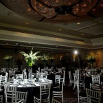 Banff Wedding Photographer | The Rimrock Hotel | Reception, white chairs, butterflies, tall centre pieces, beautiful, elegant. chrystal