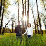 Calgary Wedding photography | Engagement photography | Fish Creek Park | Tall trees setting sun