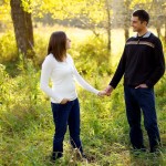Calgary Wedding photography | Engagement photography | Fish Creek Park | Holding hands laughing
