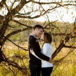 Calgary Wedding photography | Engagement photography | Fish Creek Park | Large sprawling tree kissing