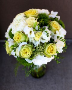 Calgary Wedding Photographer | Edmonton Vegreville wedding | green white and yellow flowers