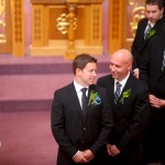 Calgary Wedding Photographer | Edmonton Vegreville wedding | ceremony groom talking to groomsmen before bride enters