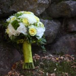 Calgary Wedding Photographer | Edmonton Vegreville wedding | bridal flowers agains rocks