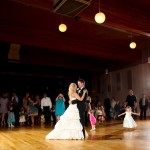 Calgary Wedding Photographer | Edmonton Vegreville wedding | bride and groom first dance with children running around