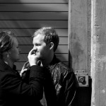 Calgary Wedding photographer | Christine & Peter Engagement session | E-session touching his nose