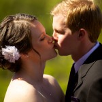 Christine & Peter Valley Ridge Golf Course wedding | Calgary Wedding Photography | Bride and groom first kiss