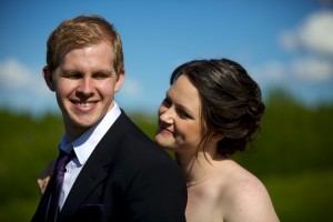 Christine & Peter Valley Ridge Golf Course wedding | Calgary Wedding Photography | Bride looking longingly at groom