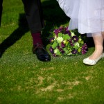 Christine & Peter Valley Ridge Golf Course wedding | Calgary Wedding Photography | Bride and groom tee box shoe shot