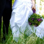 Christine & Peter Valley Ridge Golf Course wedding | Calgary Wedding Photography | Bride and groom standing in tall grass