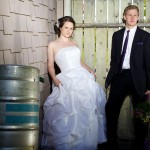 Christine & Peter Valley Ridge Golf Course wedding | Calgary Wedding Photography | Bride and groom edgy portrait