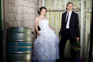 Christine & Peter Valley Ridge Golf Course wedding | Calgary Wedding Photography | Bride and groom edgy portrait
