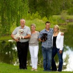 Lamb family | Calgary family photography | by a willow tree and a lake | Confederation park