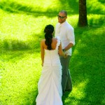Destination wedding photographer | barcelo maya tropical resort Mexico | wedding photos | first look under palm tree