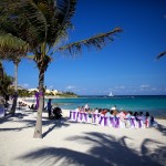 Destination wedding photographer | barcelo maya tropical resort Mexico | wedding photos | beach wedding ceremony by palm trees