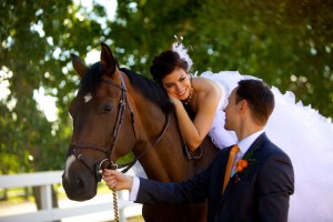 Calgary wedding photographer | Spruce Meadows wedding photos | Bride on horse with groom