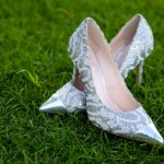 Calgary wedding photographer | Spruce Meadows wedding photos | Bride's shoes, silver and white